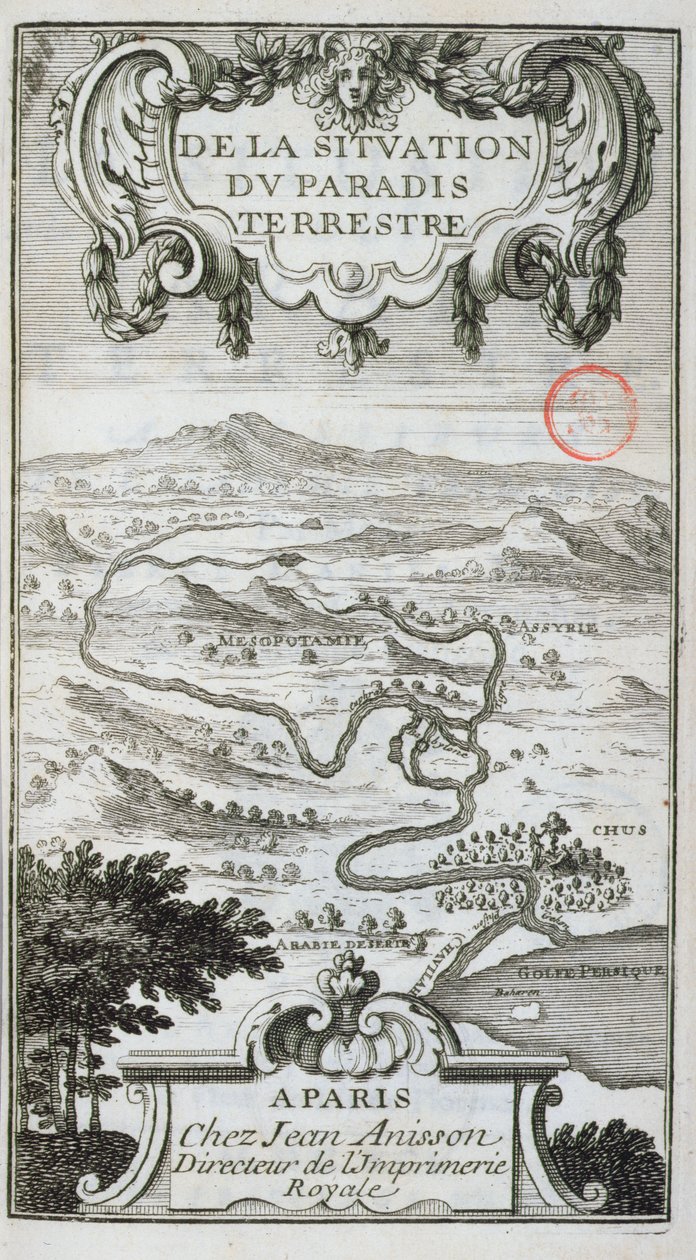 Map from De La Situation du Paradis Terrestre, 1691 by French School