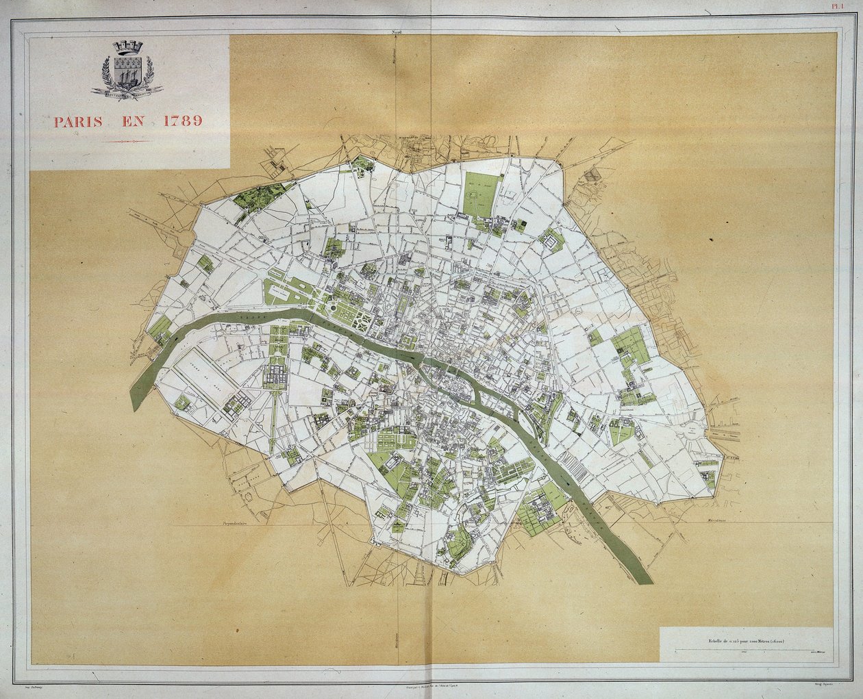Map of Paris in 1789, Taken from 