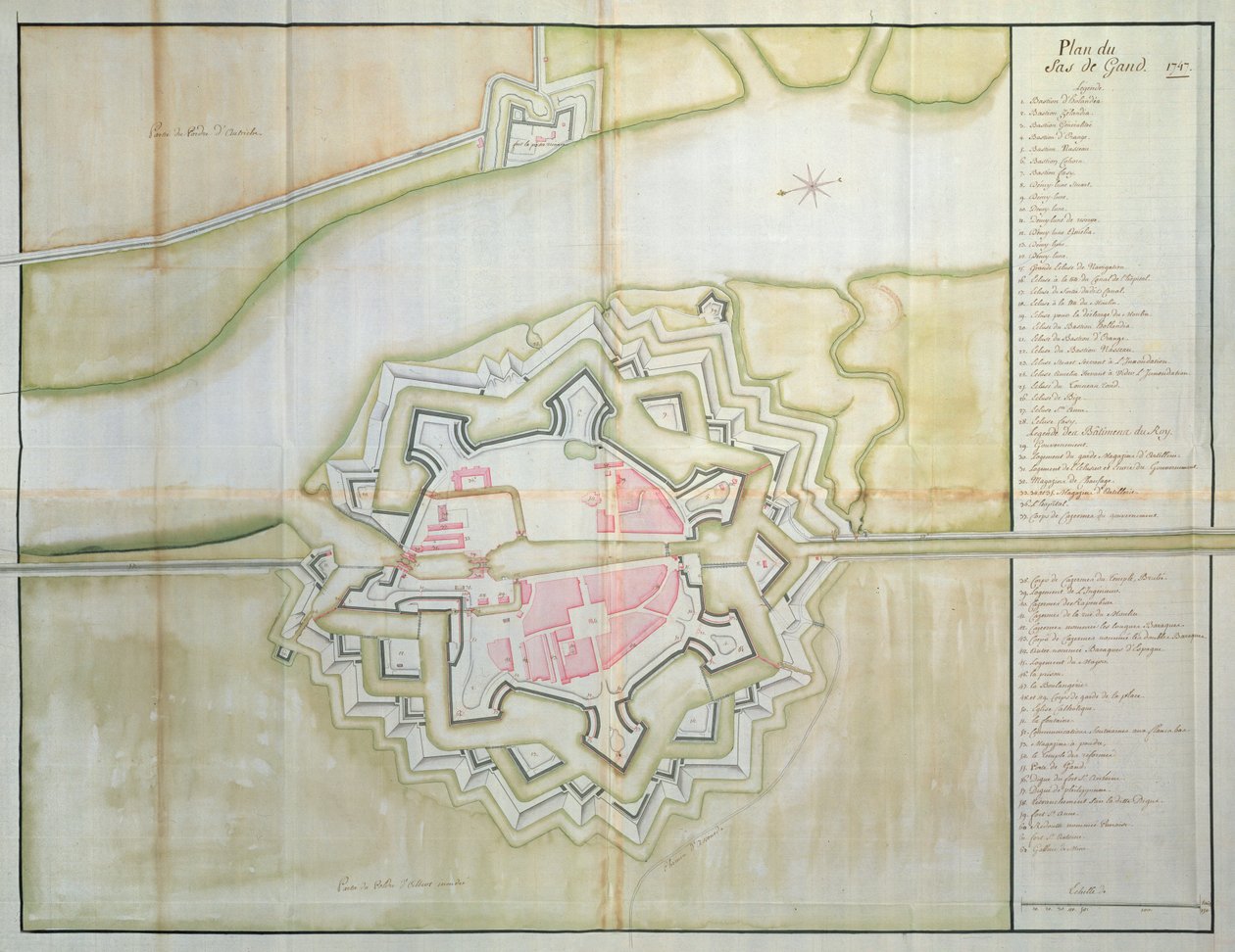 Map of Sas van Gent, Netherlands by French School