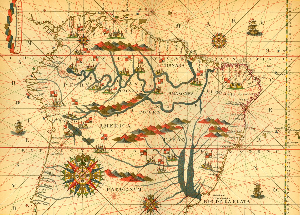 Map of South America by French School