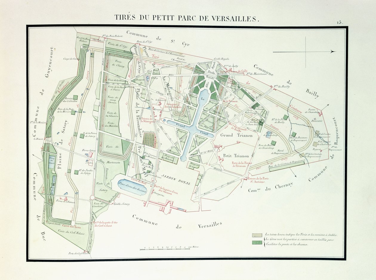 Map of the Small Park of Versailles, 1818-1819 by French School