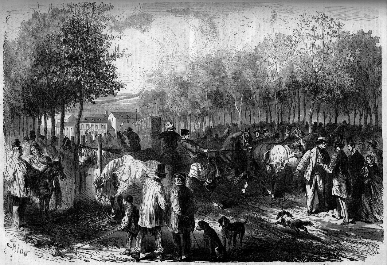 Horse Market of Paris by French School