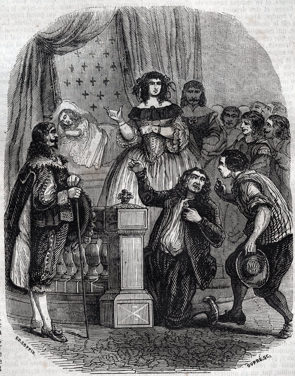 Marie de Medicis (1573-1642), queen of France and regent of the kingdom for her son, sleeping in bed by French School
