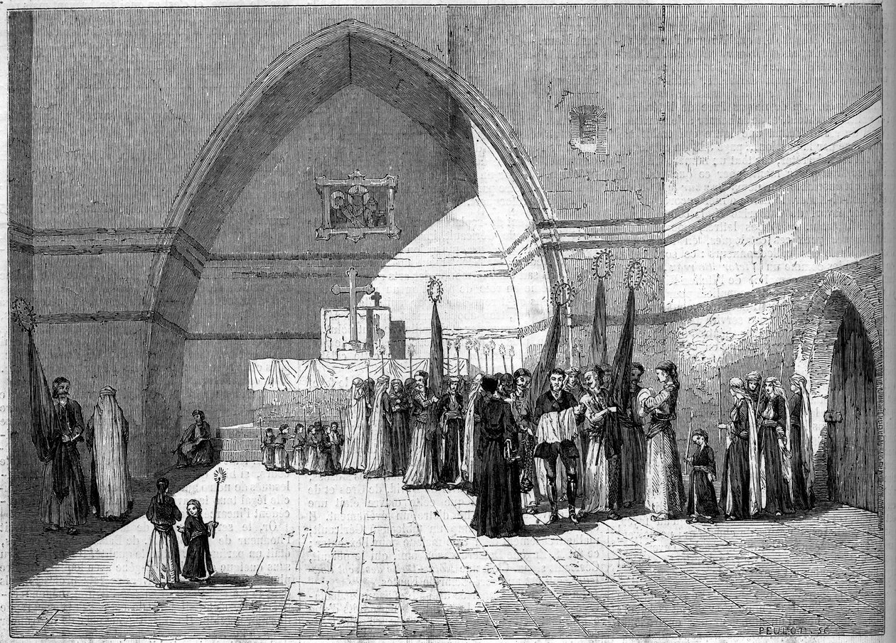 Maronite rite - Baptism in a family of Metualis - Beirut by French School