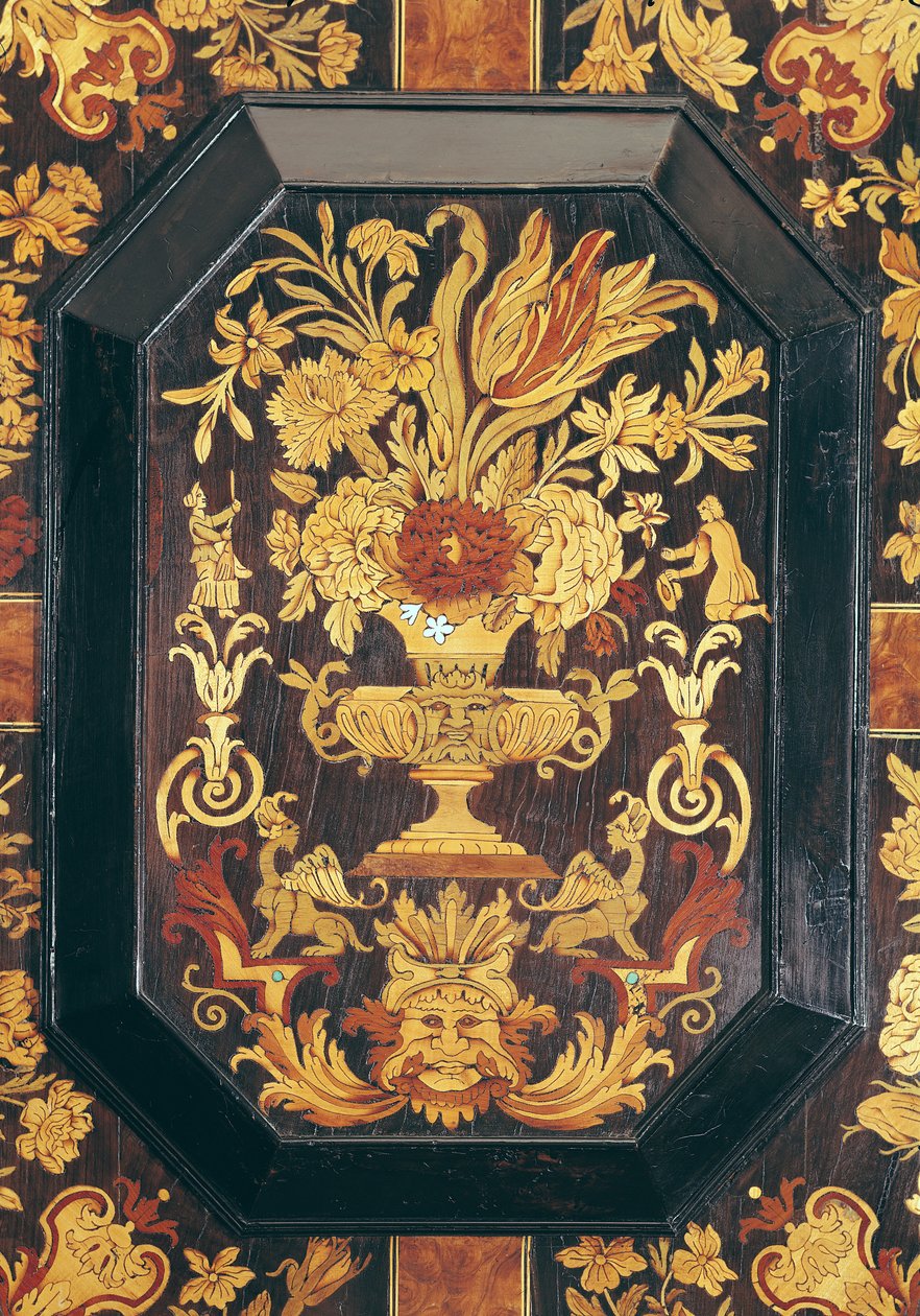 Marquetry detail from a buffet by French School