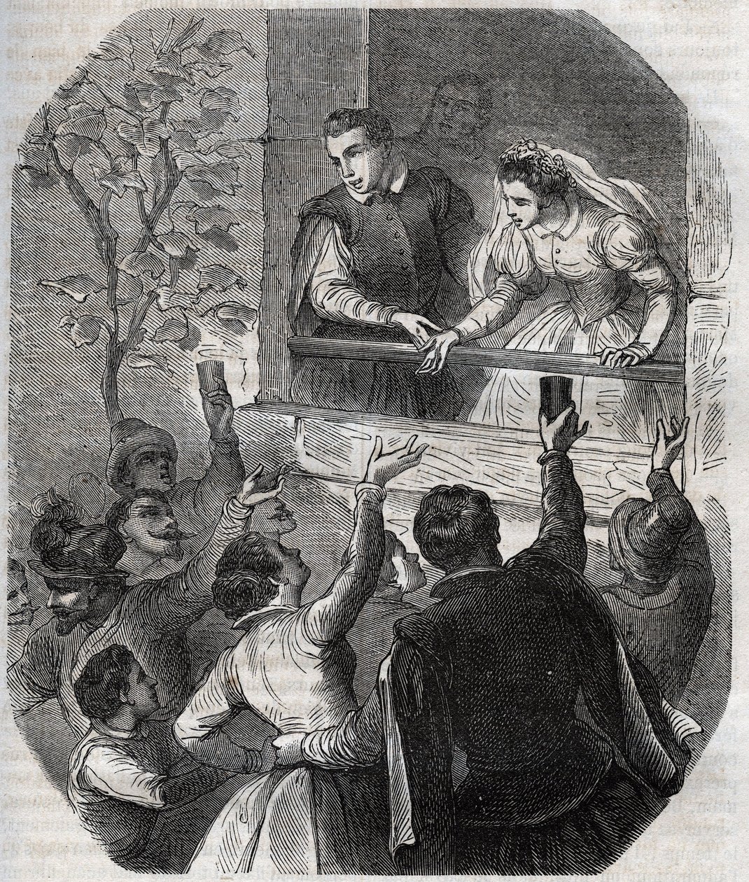 Marriage of Martin Guerre (circa 1524) and Bertrande de Rols in Artigat (Ariege) on 15 May 1539. Engraving from 1871 in 