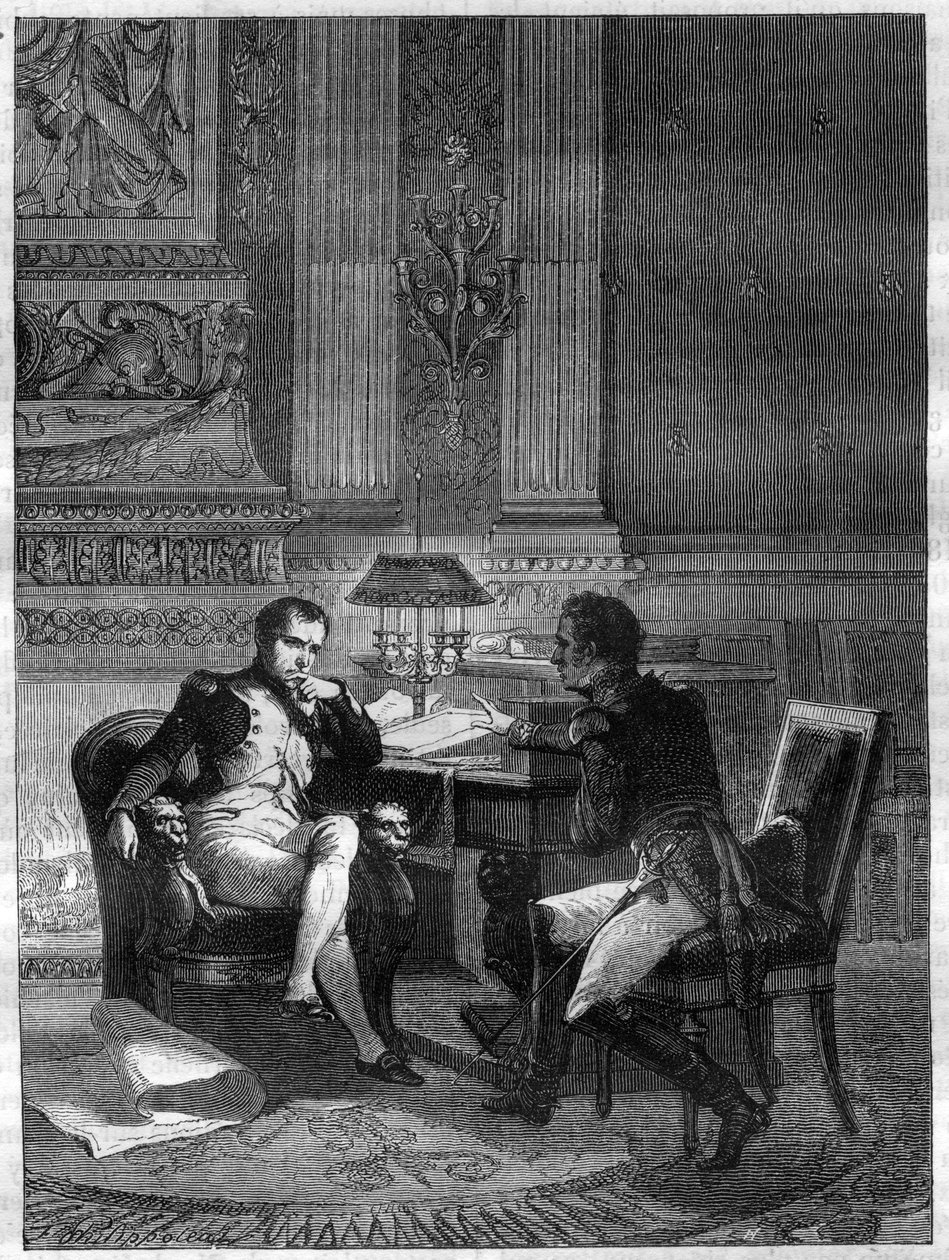 Maximilien Sebastien Foy (1775-1825), French general, reporting to Emperor Napoleon I about the situation at the Lines of Torres Vedras by French School