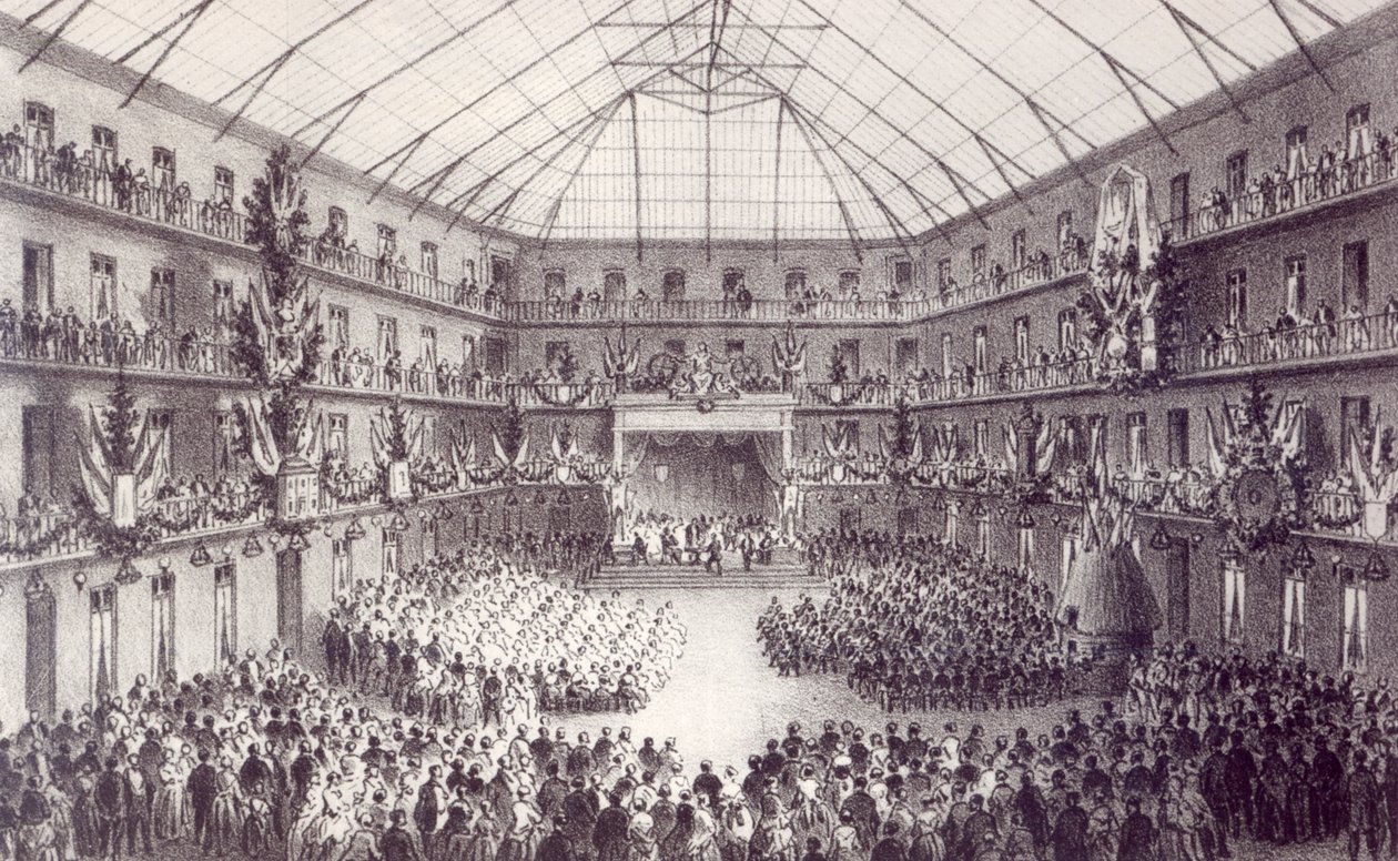 May Day in the Familistery of Guise, from Solutions Sociales by Jean-Baptiste Andre Godin, Paris, 1871 by French School