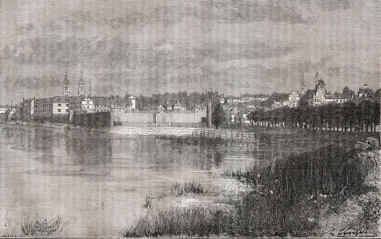 Melun - Ile-de-France - engraving in 