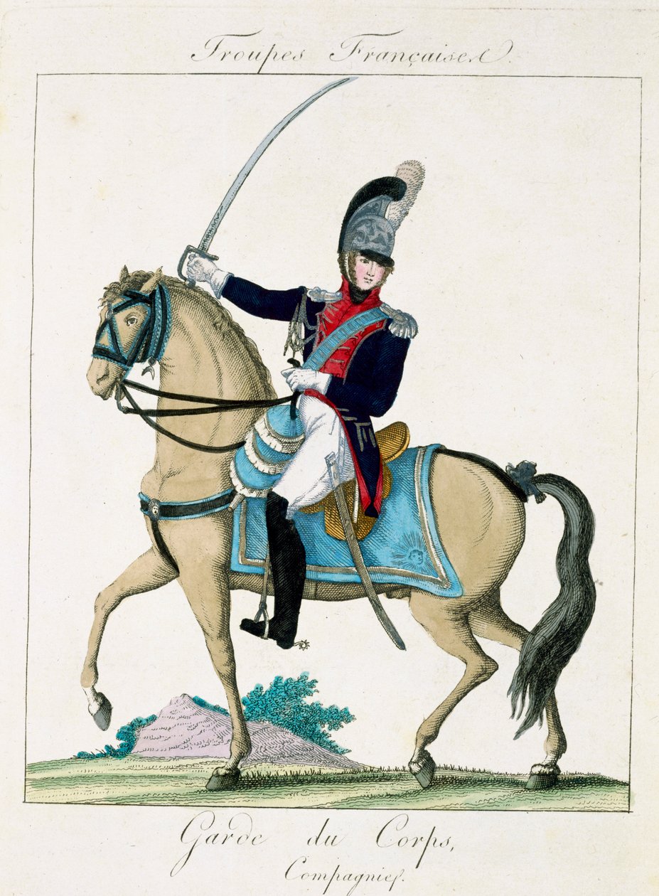 Member of the Grd du Corps, from Troupes Francaises, pub. chez Basset, Paris, c.1790 by French School