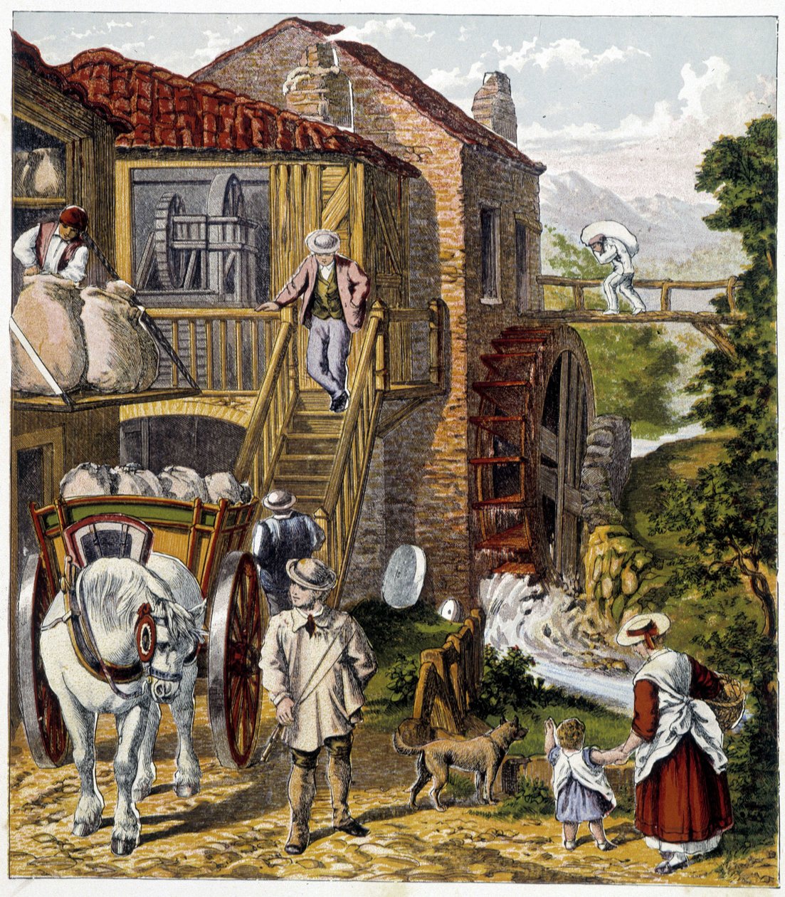 Meunier - in Magazine des petits enfants: les Métiers, ed. Hachette, circa 1900 by French School