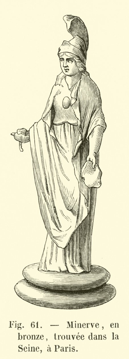 Minerva in Bronze, Found in the Seine, Paris by French School