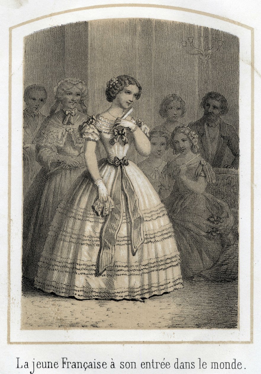Society: the young French woman makes her entry into the world. She