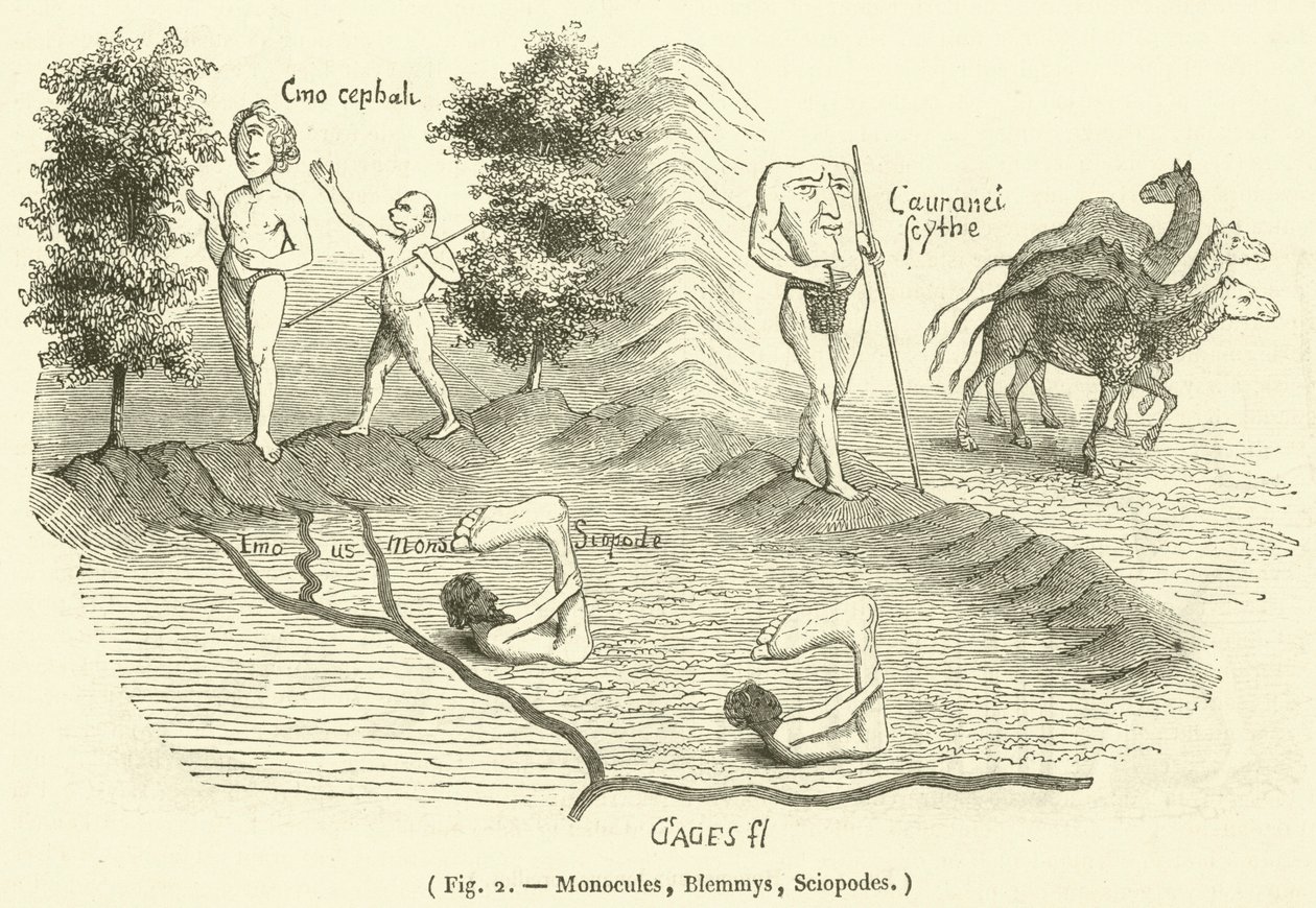 Monoculi, Blemmys, Sciopodes by French School