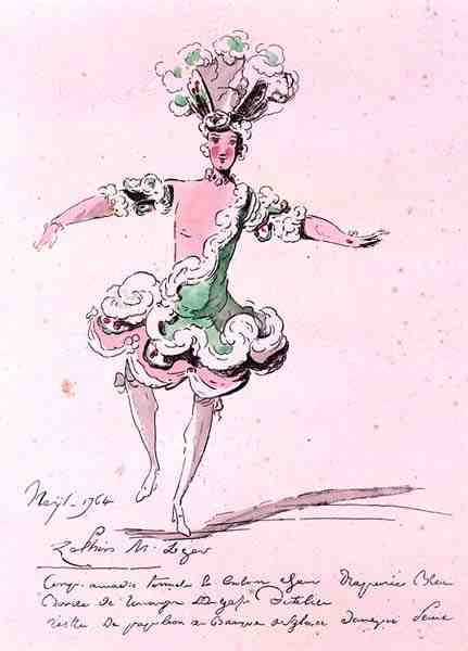 Monsieur Leger as Zephyr, in Nais, a libretto by Cahusac, composed by Jean-Philippe Rameau by French School