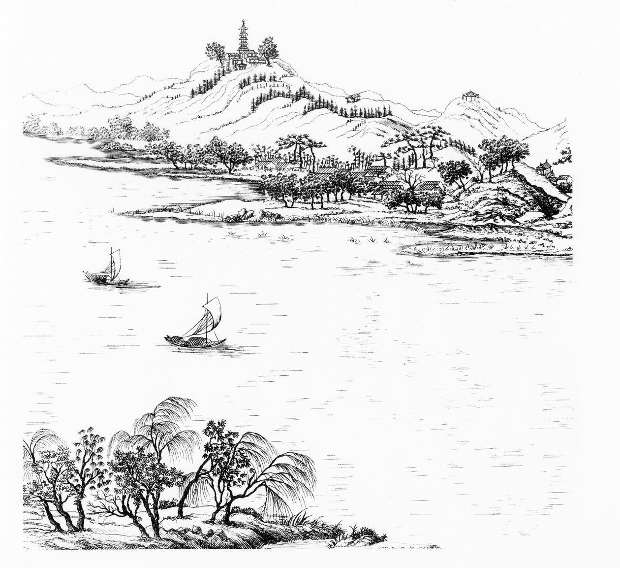 Mount Chang and Lake Chou, from Jardins Anglo-Chinois a la Mode by French School