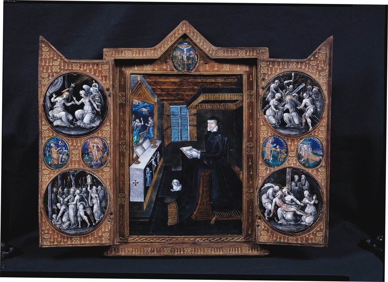 Mourning Cabinet with Scenes of the Life of Christ and Attributes of Henri II (1519-59) and Catherine de Medici (1519-89) by French School