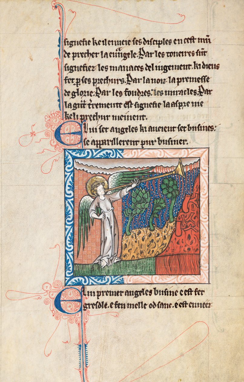 Commentary on the Apocalypse of St John, late 13th century (Ms65 f27v) by French School