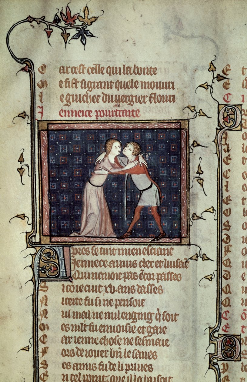Youth and Love Embracing by French School