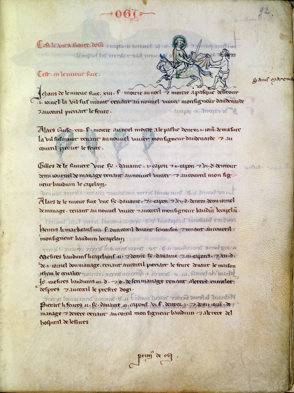 St. Martin cutting his cloak, from Vieil Rentier dAudenarde, 1291-1302 by French School