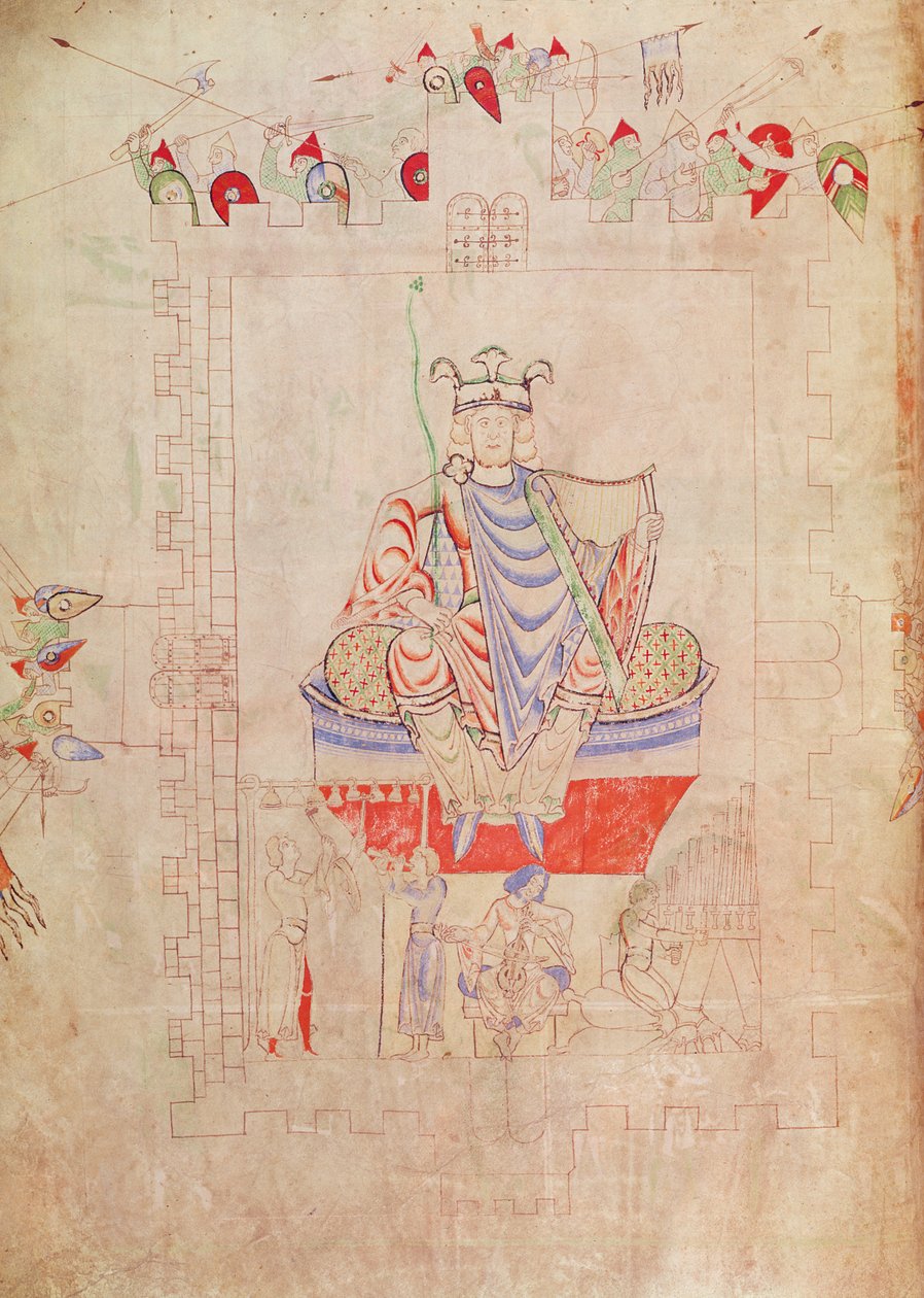 King David in Majesty in the Centre of Jerusalem by French School