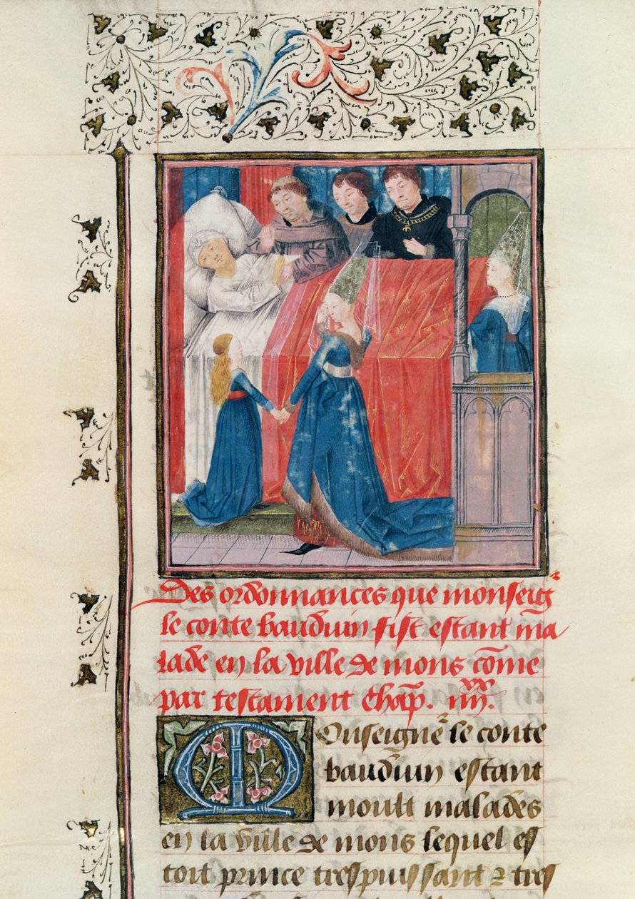 Final Illness of Count Baldwin V of Hainault by French School