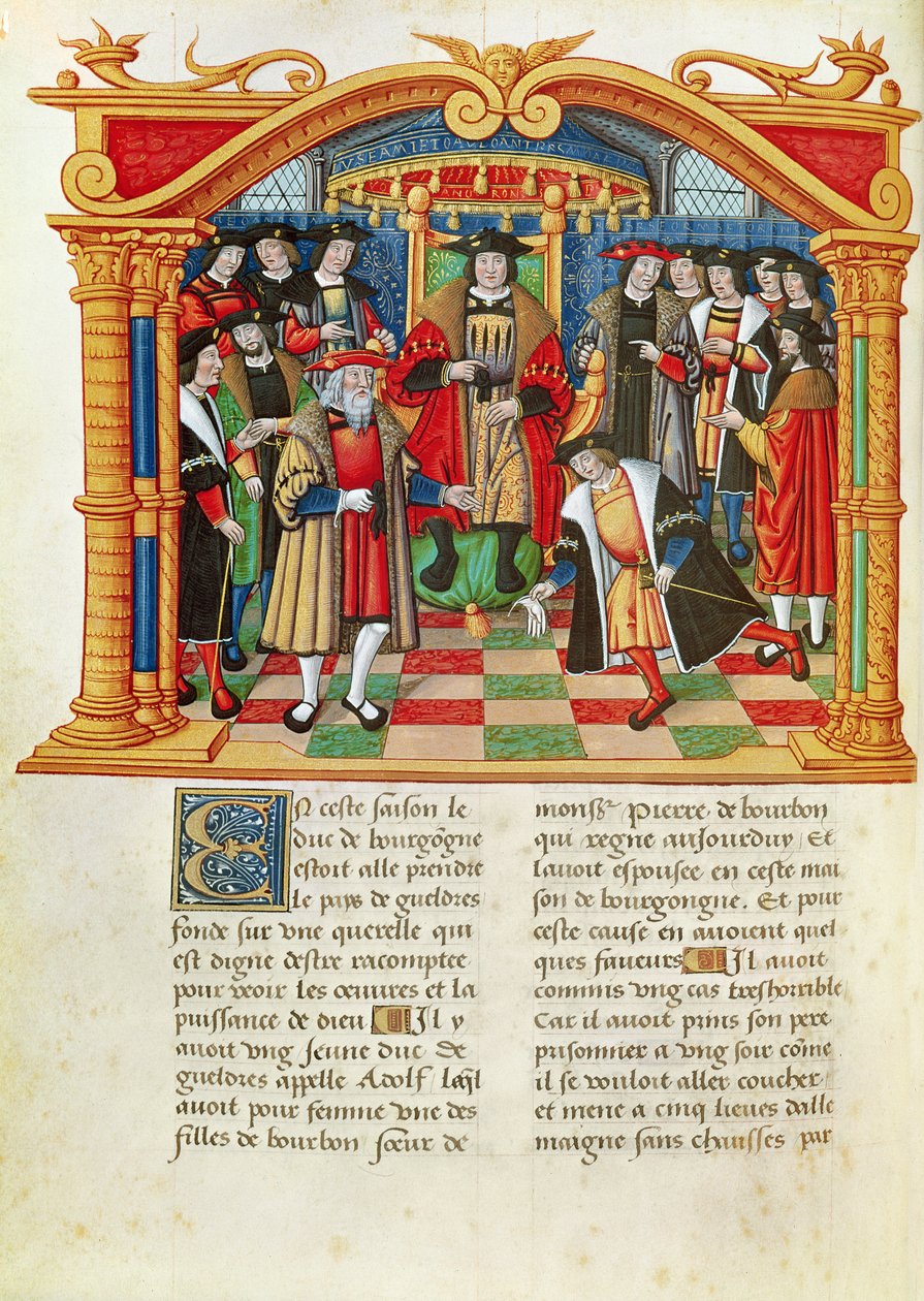 Adolphe de Gueldres, from the Memoirs of Philippe of Commines by French School