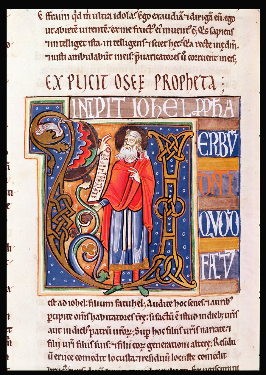 Historiated initial U depicting Joel, from the Souvigny Bible by French School