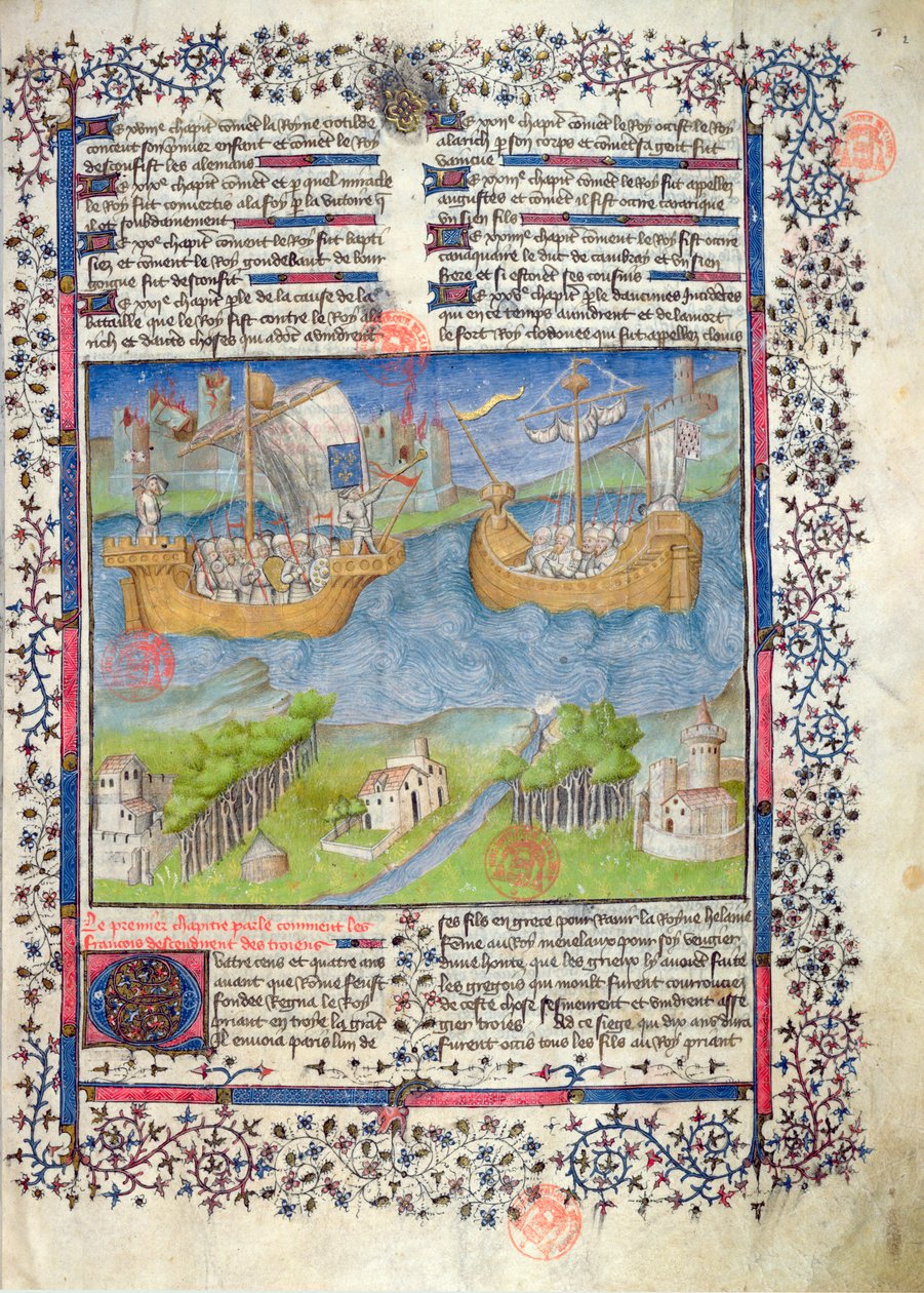 The Trojan origins of the French nation, from the Grandes Chroniques de France by French School