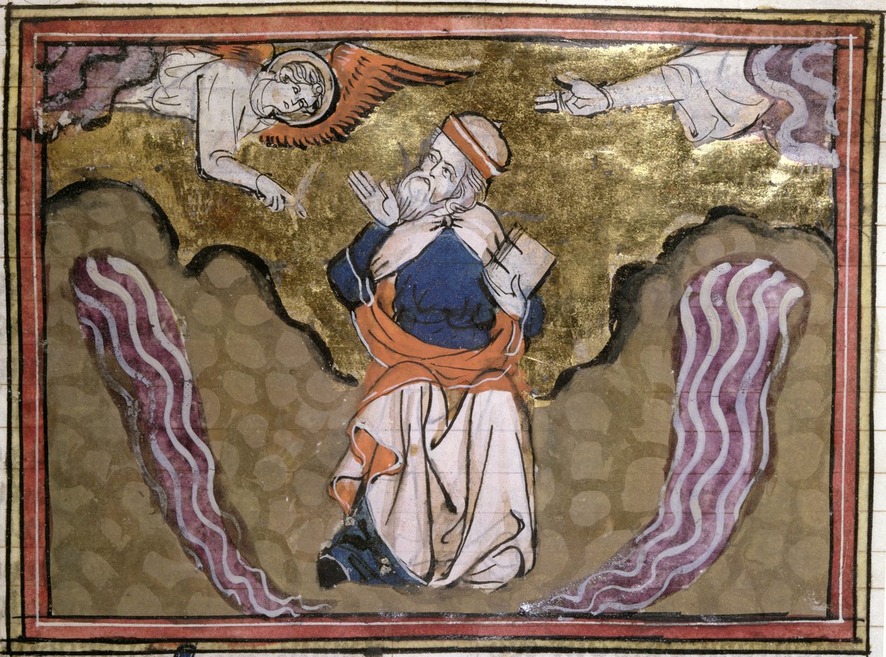 The Prophet Ezekiel, miniature from a Bible Historiale by French School