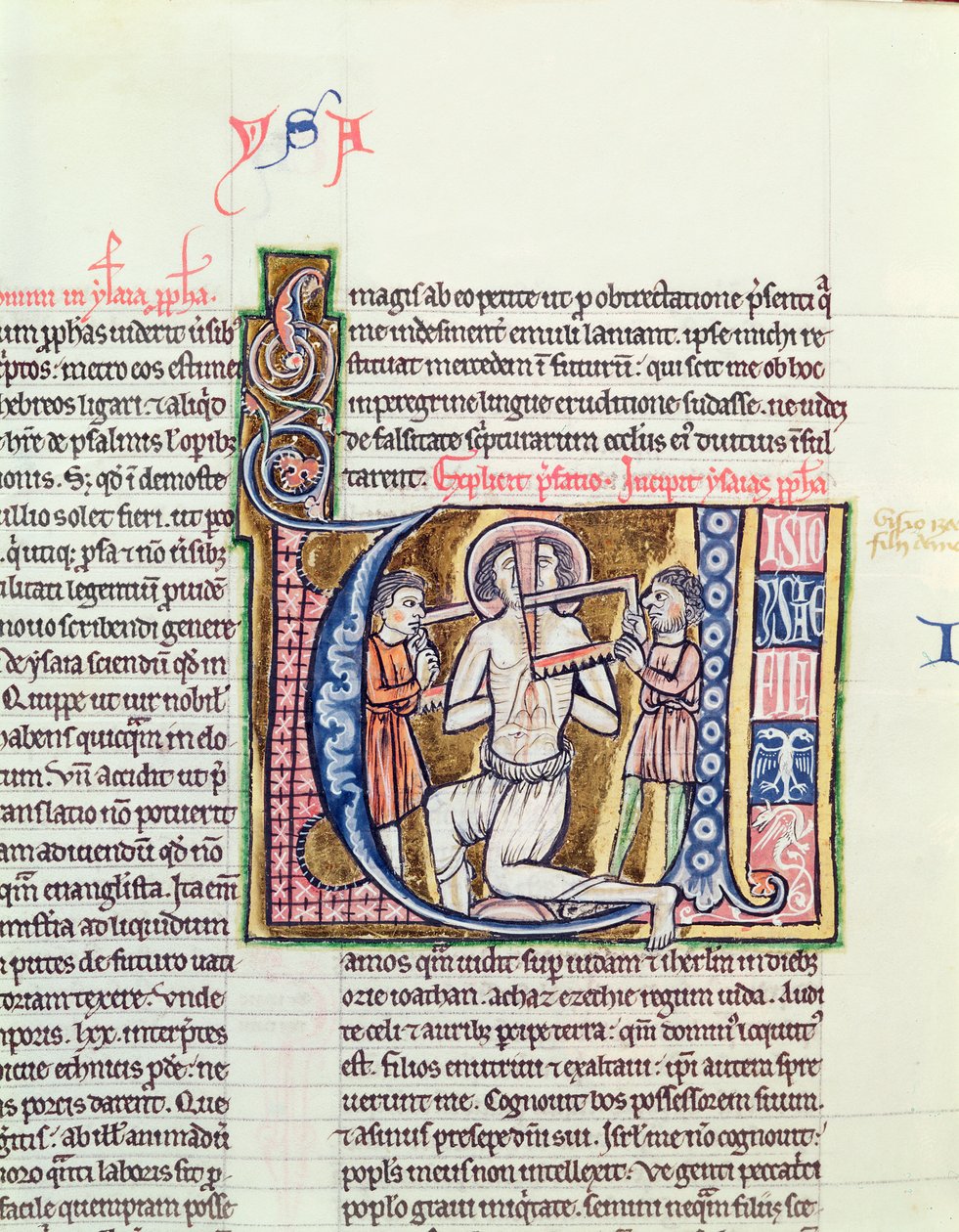 Ms 21 fol.98v The Martyrdom of Isaiah, from a Bible by French School
