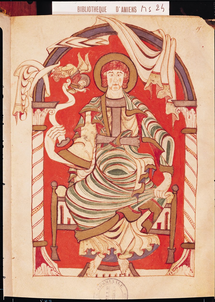 St. Matthew, illustration from the Gospel of the Abbey of Corbie by French School