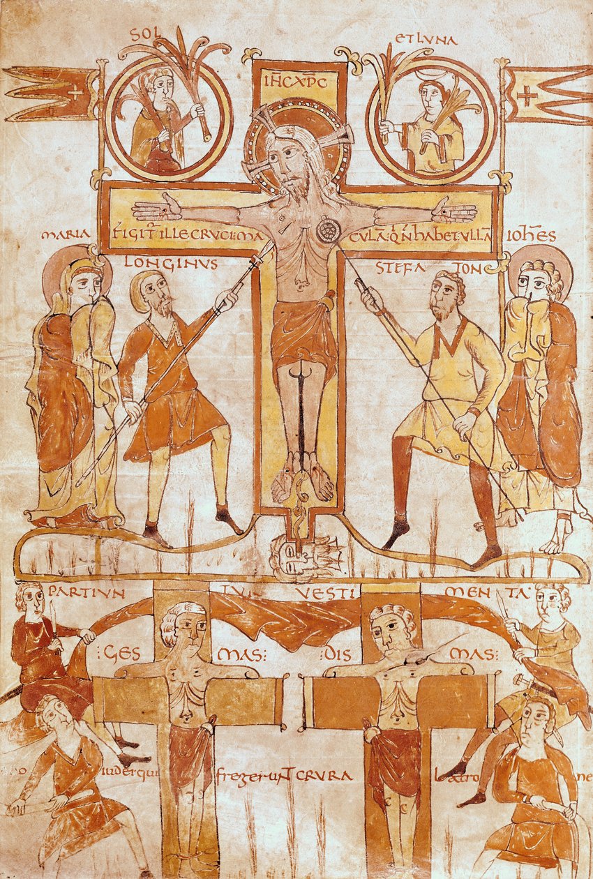 The Crucifixion and the Division of the Clothes of the Saviour, from a Gospel by French School
