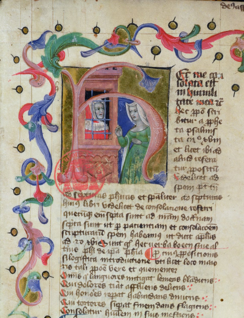 Miniature of the Philosopher Boethius in Prison by French School