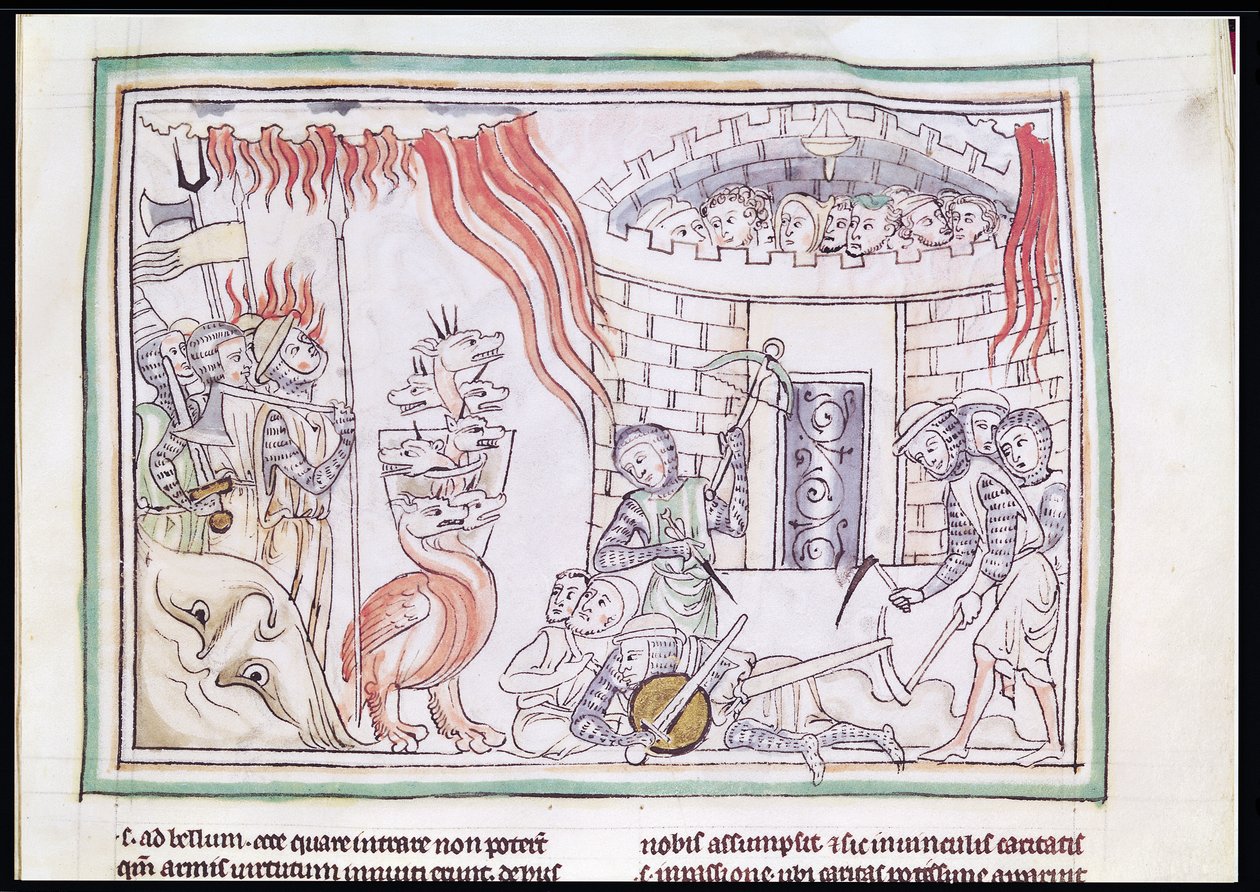 The Celestial Fire Destroying the Army of Satan, scene from the Apocalypse by French School