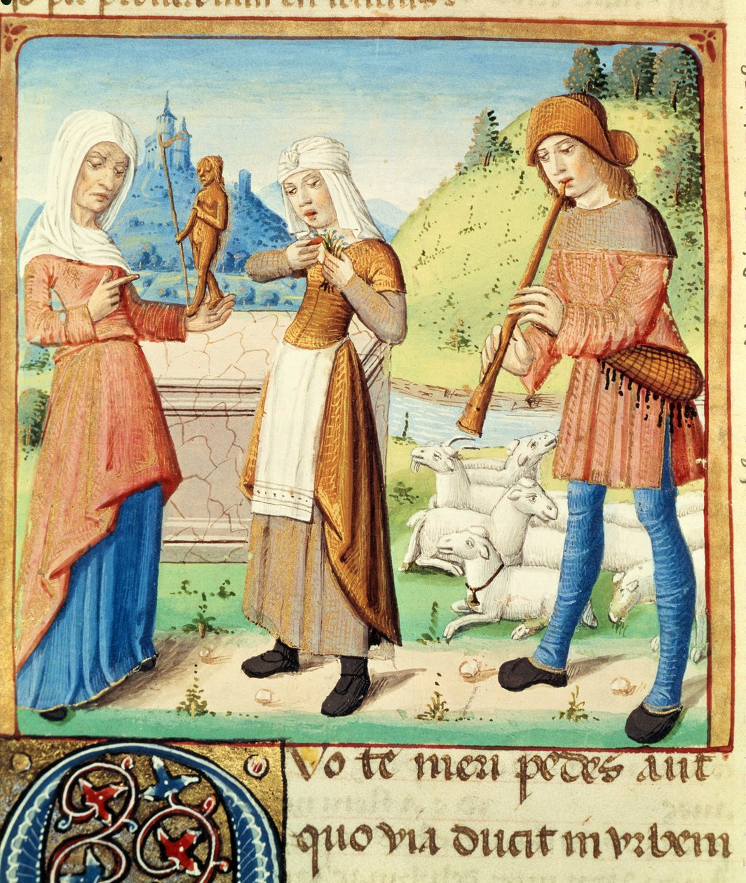 The Shepherd Menalcas and His Unrequited Love, from The Eclogues by Virgil with a Commentary by Servius by French School