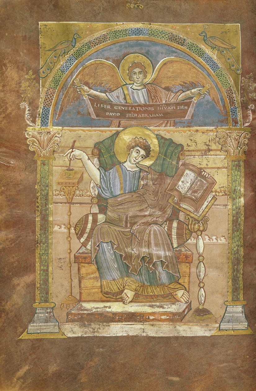 St. Matthew, from the Gospel of St. Riquier, c.800 by French School