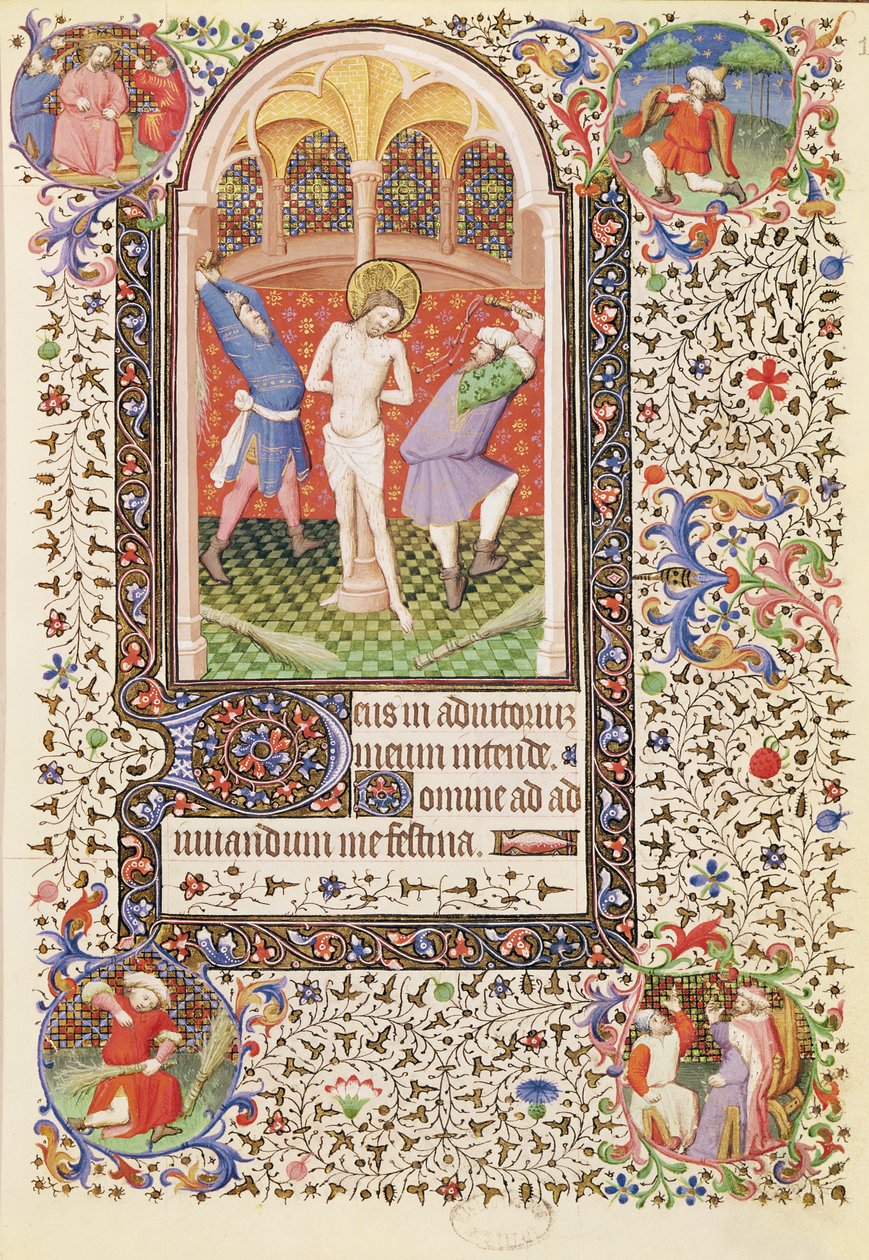 Flagellation, from a Book of Hours used by a woman from Poitiers by French School