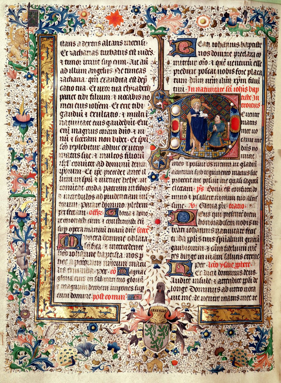 St. John the Baptist, from the Missal of Jean de Lannoy by French School