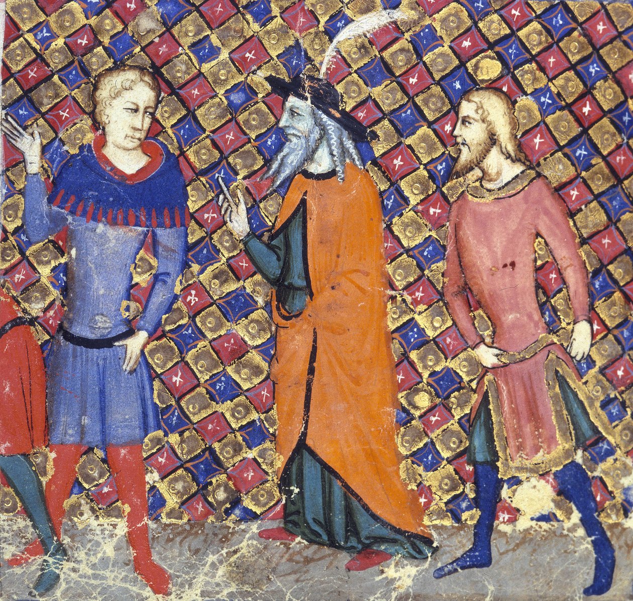 Ms Add 12228 Merlin with Two Companions, illustration from 