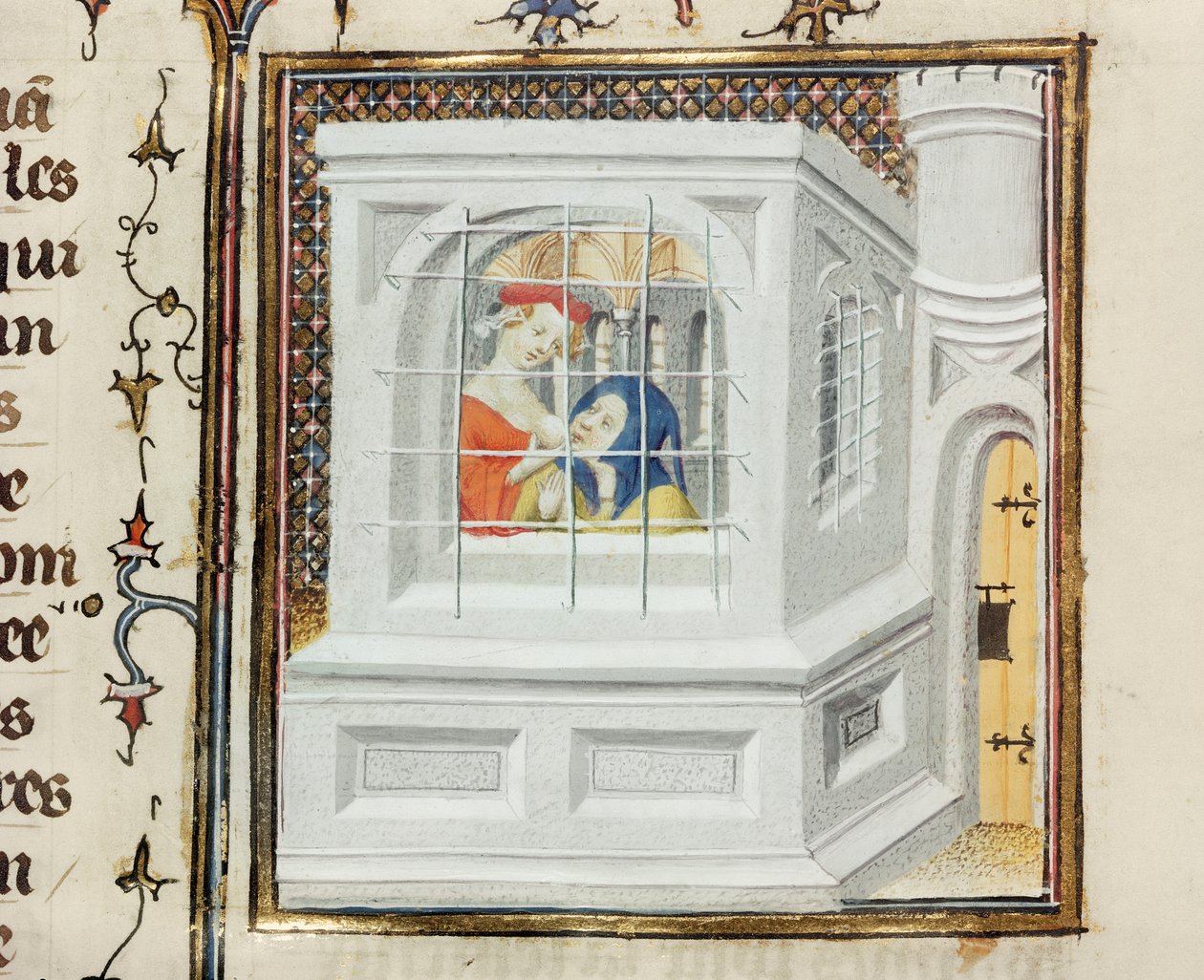 Roman Charity: Cimon and Pero, from De Claris Mulieribus, by Giovanni Boccaccio (1313-75) by French School