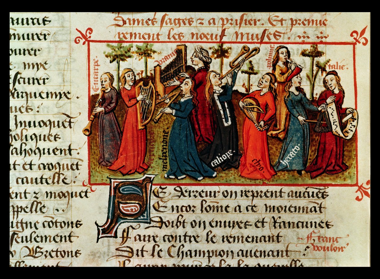 The Nine Muses from Le Champion des Dames by Martin le Franc, 1451 by French School