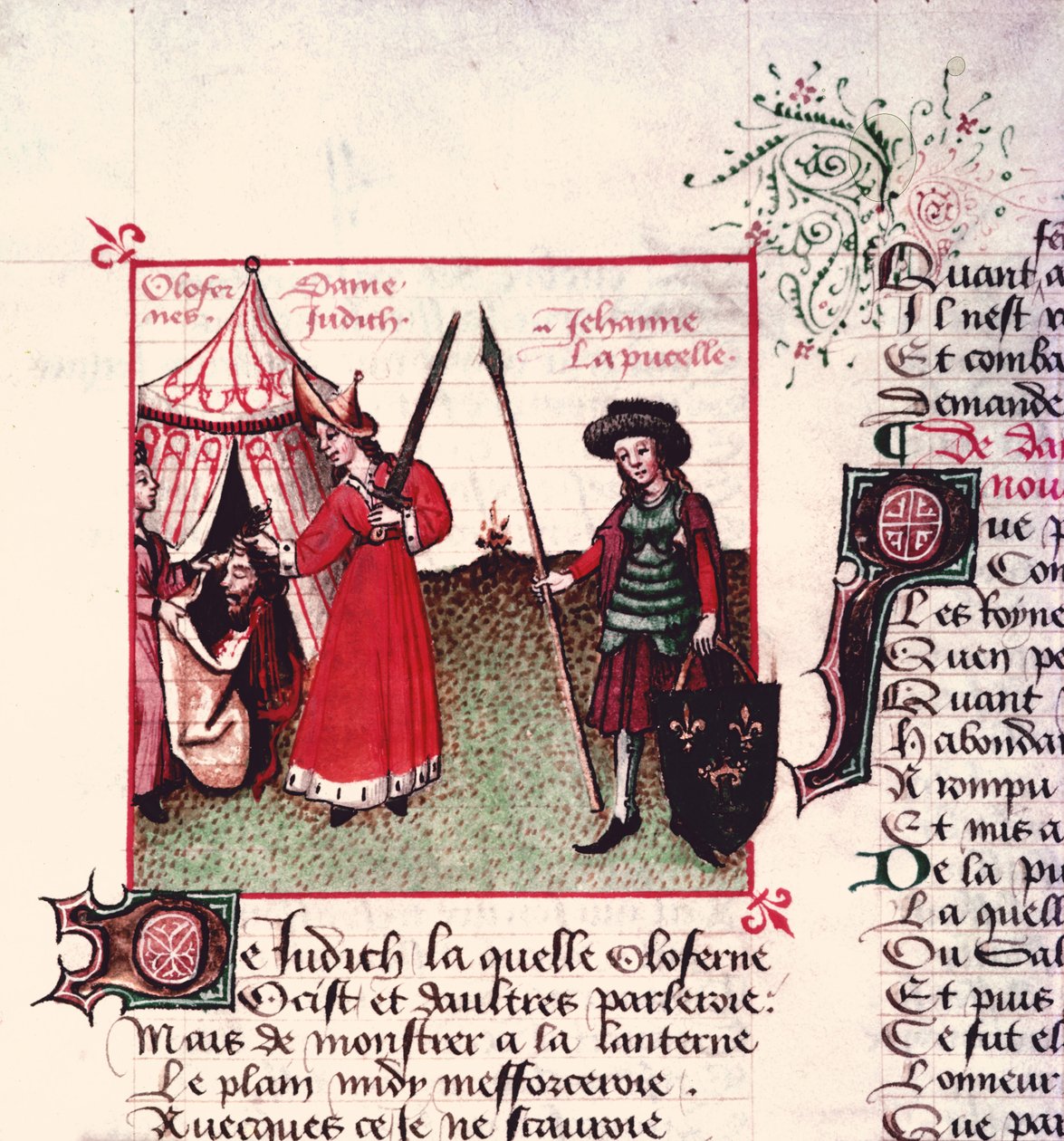 Judith and Holofernes and Joan of Arc (1412-31) from Le Champion des Dames by Martin le Franc (1410-61) 1451 by French School