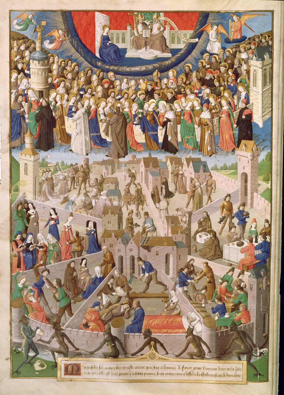 The City of God, from a translation of the works of St. Augustine by Raoul de Presles, c.1469-73 by French School