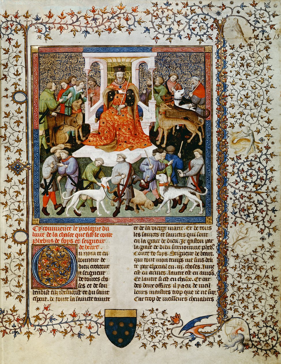 Preparing for the hunt, from the Livre de la Chasse by Gaston Phebus de Foix by French School