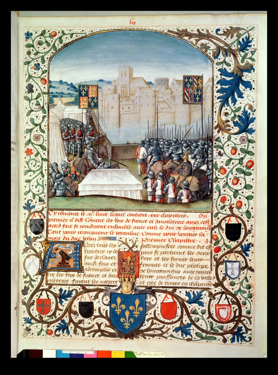 The Burgundian and English Armies, from Anciennes Chroniques d