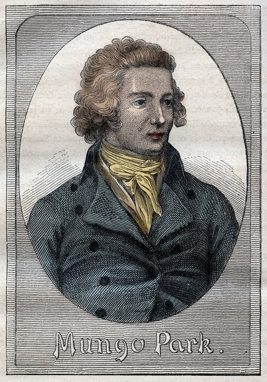 Portrait of Mungo Park, Scottish explorer - illustration from The Great Mariners of the 18th century by French School