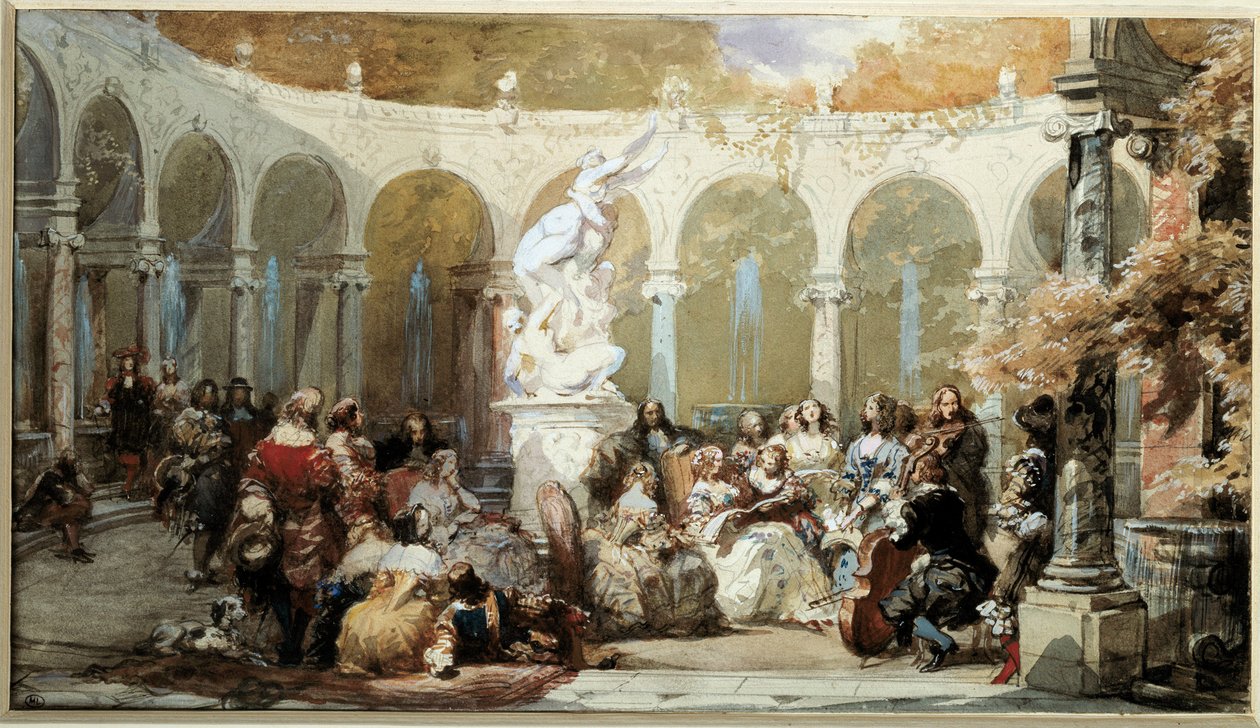 Musical Scene in the Gardens of Versailles by French School