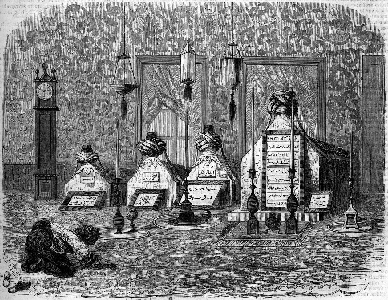 Muslim funeral art: tombs of whirling dervishes. Scutari, Turkey by French School