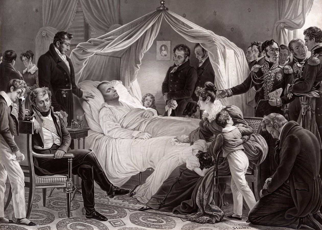 Napoleon I on His Death Bed on St. Helena, 5th May, 1821, After a Painting by Charles de Steuben by French School